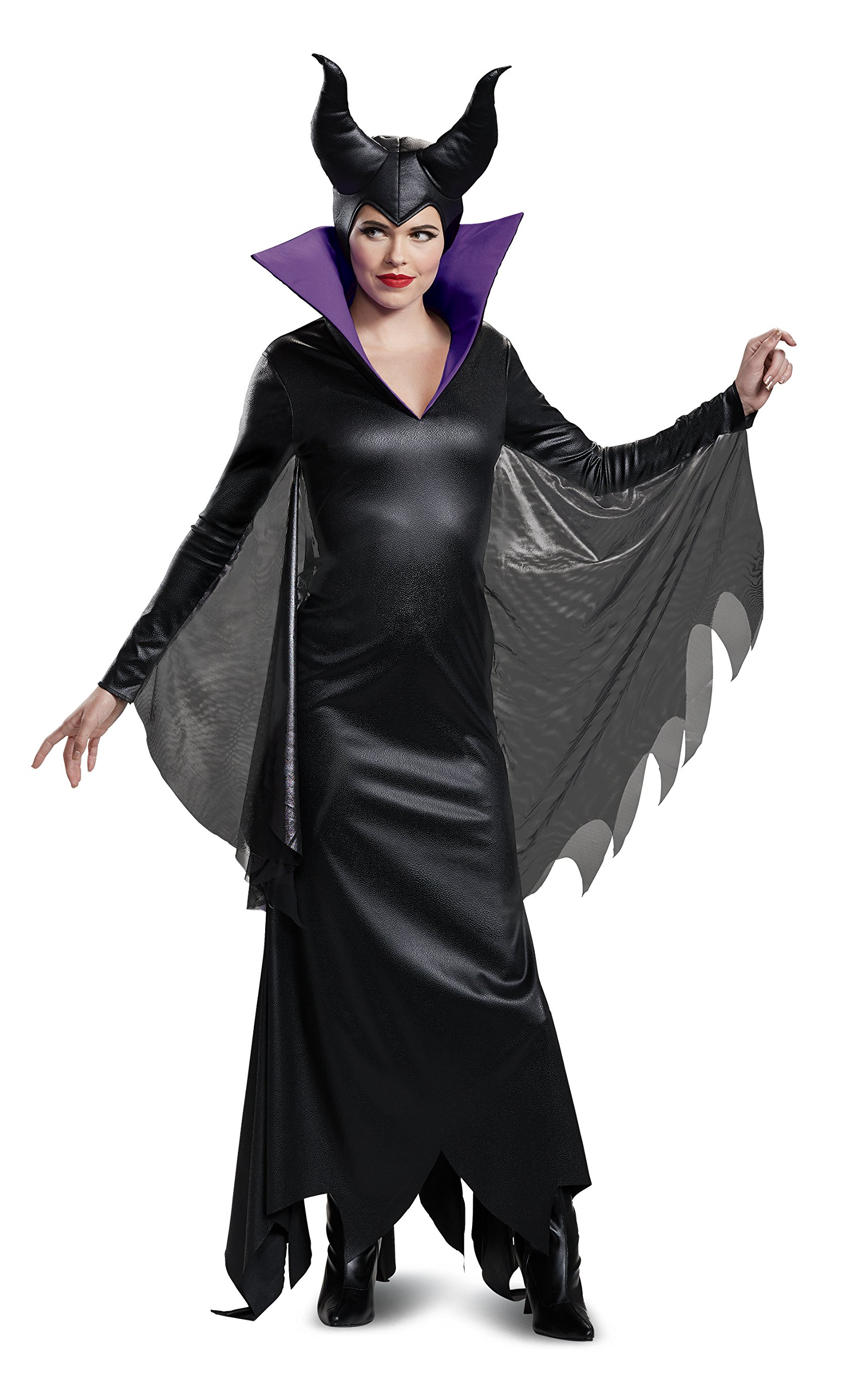 Photo 1 of Disguise Disney Deluxe Adult, Official Maleficent Women's Costume Outfit, Black, M (8-10)