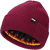 Wmcaps Thermal Fleece Lined Winter Beanie for Men Women, Soft Warm Knit Hat, Stocking Cap for Cold Weather