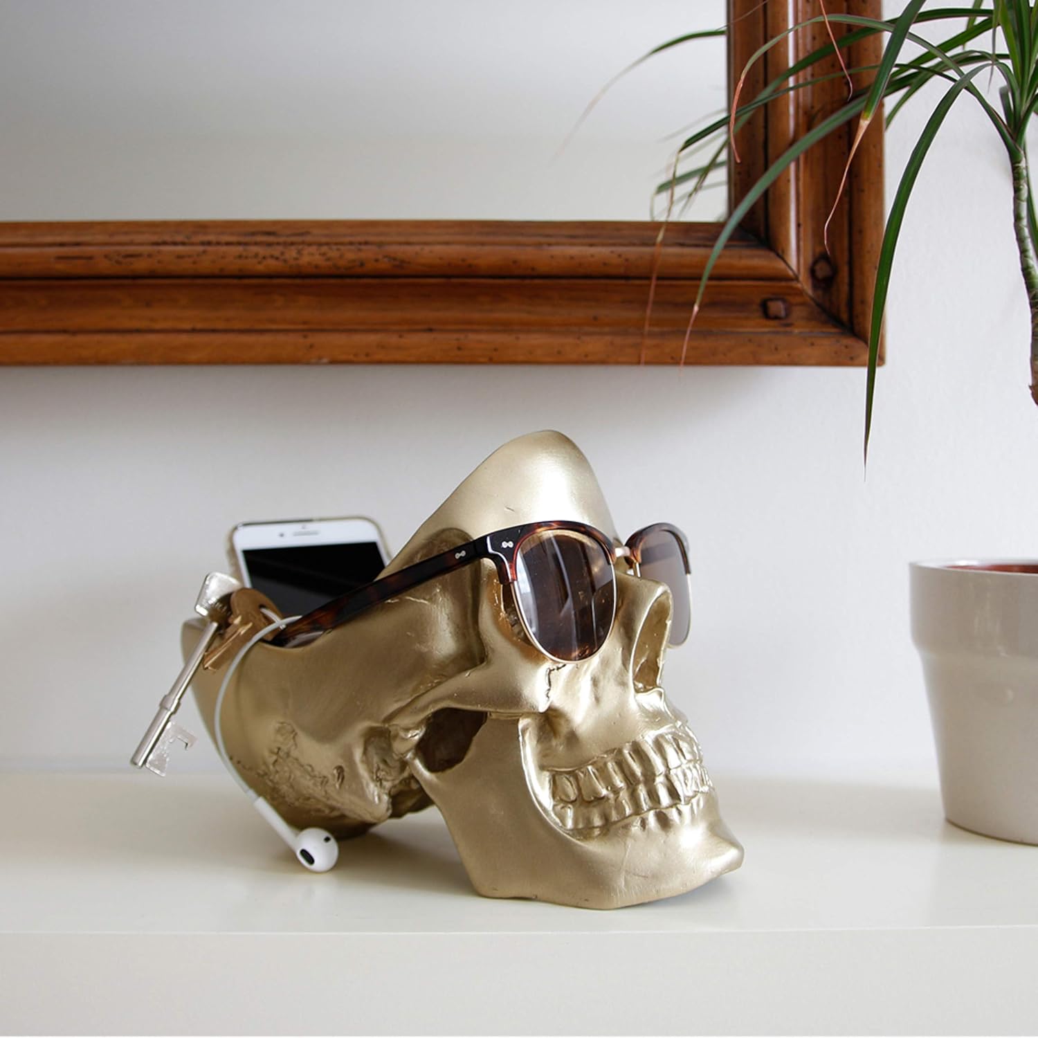 Suck UK | Skull Tidy Jewellery Organiser & Key Bowl | Goth Decor & Bedside Table Accessories Holder | Gothic Home Decor Accessories | Gothic Gifts | Skull Decor Trinket Tray | GOLD - Image 5