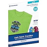 Printworks Dark T-Shirt Transfers for Inkjet Printers, For Use on Dark and Light/White Fabrics, Photo Quality Prints, 20 Shee