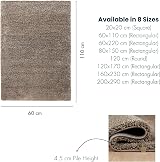 Abaseen Shaggy Rug 120x170 cm Light Beige Thick Pile Non-Slip Living Room view 3