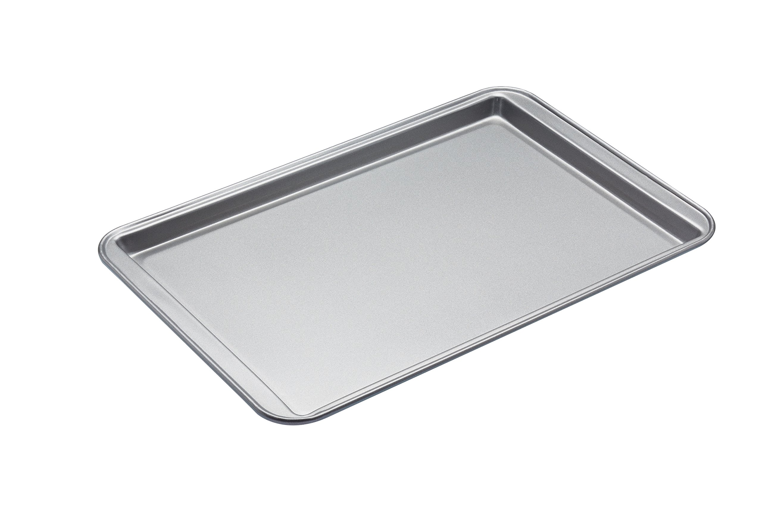 KitchenCraft Non-Stick Baking Tray, 43 x 28cm Oven Tray, Durable Carbon Steel Grey Cooking Tray for Baking, Roasting and Grilling