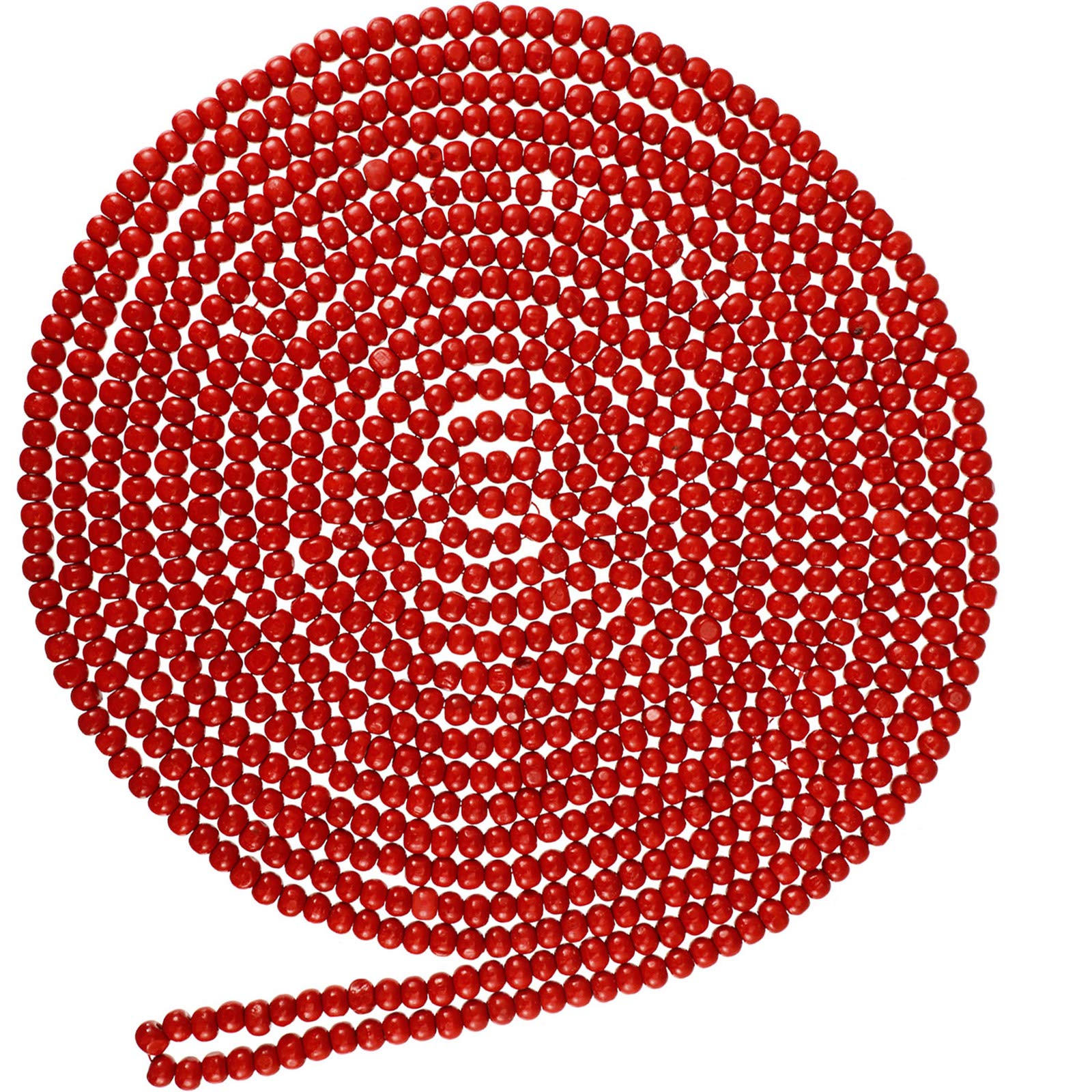 Wooden Bead Garland Red Round Bead Wreath Christmas Party Holiday Decorations (Burgundy, 2)