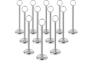 New Star Foodservice 23336 Ring-Clip Table Number Holder/Number Stand/Place Card Holder, 8-Inch, Set of 12