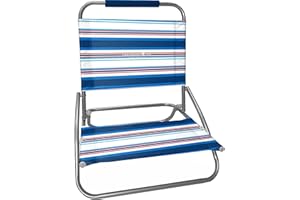 Caribbean Joe Folding Beach Chair, 1 Position Lightweight and Portable Foldable Outdoor Camping Chair, Red, White and Blue Stripe