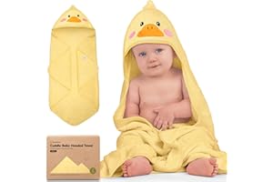 KeaBabies Hooded Baby Towel for Newborn - Viscose Derived from Bamboo Large Baby Bath Towels with Hood for Boys, Girls, Toddler, Extra Absorbent & Soft Newborn Bath Essentials (Duck)