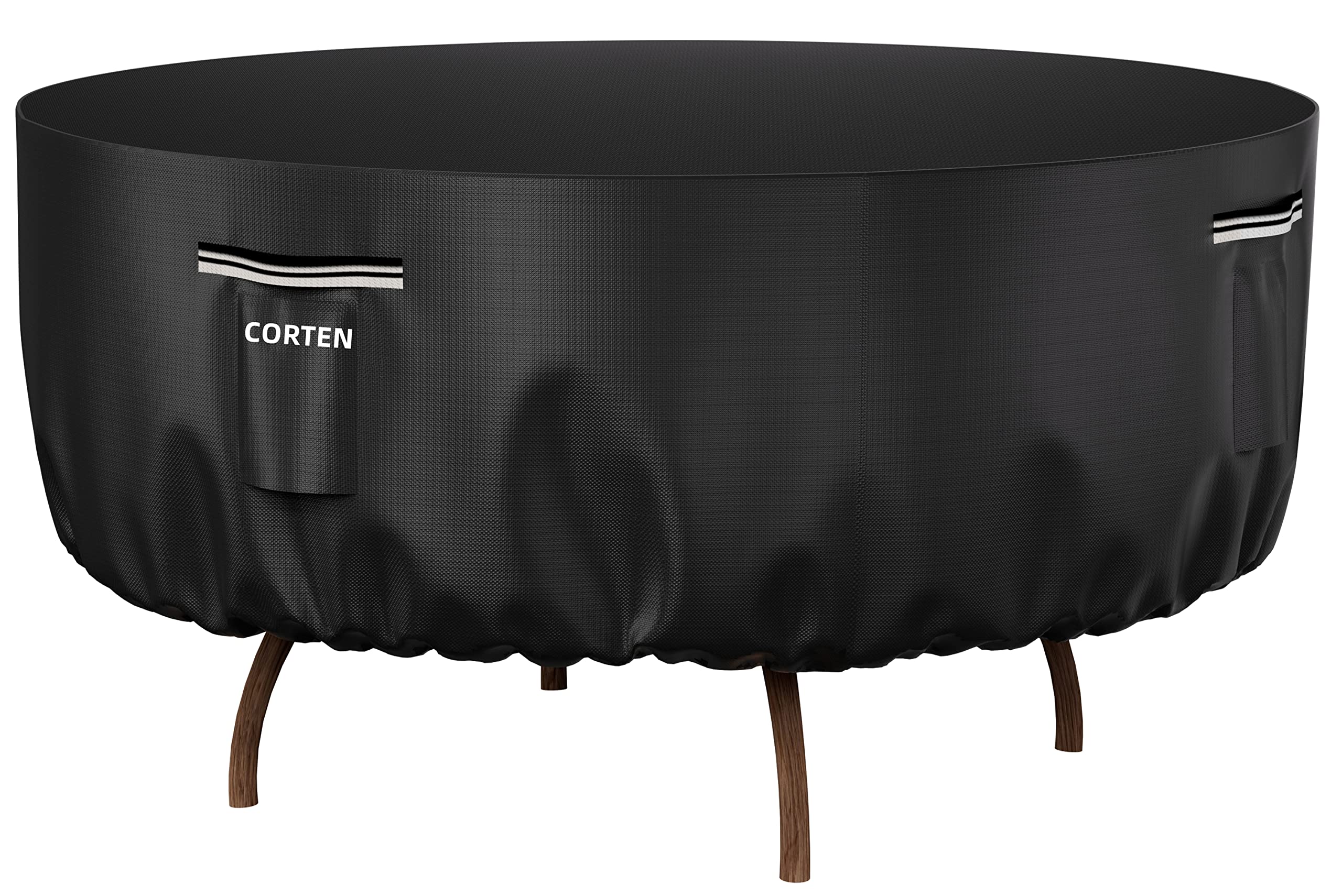 Outdoor Table Cover Garden Furniture Circular Patio Table Covers Waterproof Protection for Outside Rattan/Wooden/Metal Furniture Sets UV Resistant Tear Resistant Cover (Circular, Diam213*70cm Height)