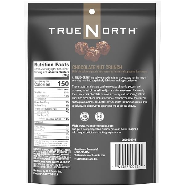 TRUENORTH NUT CLUSTERS, CHOCOLATE NUT CRUNCH, 5 OUNCE
