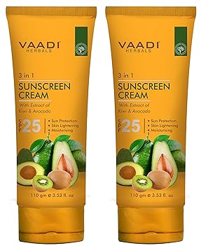 Vaadi Herbals Sunscreen Cream SPF-25, 110g (Pack of 2)