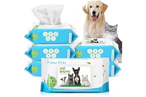 Prime Pets Dog Wipes for Paws and Butt, 600 Count, Pet Wipes for Dogs & Cats, 100% Fragrance Free, Deodorizing Puppy Wipes for Cleaning Face Eyes Ears Paws Teeth Body