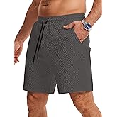 JMIERR Mens Sweat Shorts Casual Stretch Elastic Waist Sweat 7 inch Inseam Lounge Summer Running Shorts with Pockets