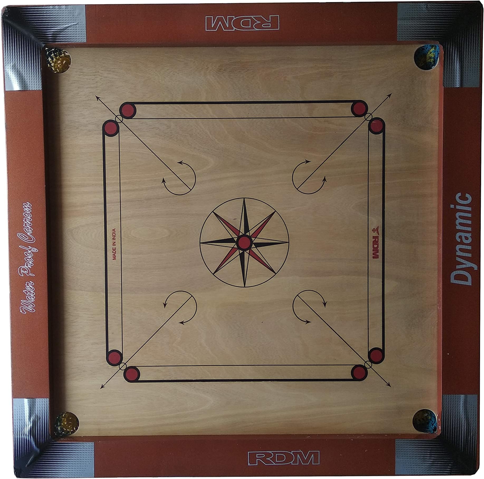 Carrom Board - Dynamic (3 inches x 1.5 inches Borders) - 12mm Thick Plywood