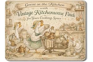 Vintage Goose Dish Drying Mats for Kitchen Counter, Rustic Absorbent Rubber Dish Drainer Mat, Autumn Cozy Pu Leather Drying P