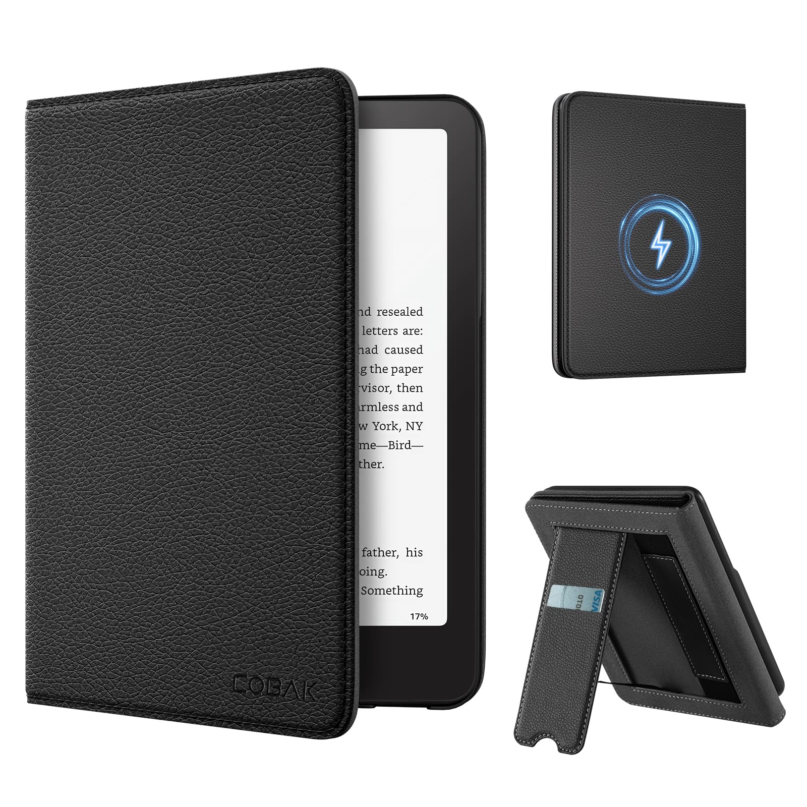 Photo 1 of CoBak Wireless Charge Stand Case for 7" Kindle Paperwhite 12th Gen 2024 and Kindle Colorsoft with Hand Strap - Compatible with iPhone MagSafe, for Samsung/Anker Wireless Charging Pads, Auto Sleep Wake