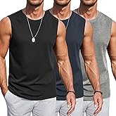 COOFANDY Mens Workout Tank Tops Cotton 3 Pack Soft Gym Muscle Shirt Sleeveless Classic T Shirts