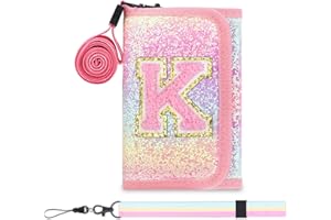 Luchike Girls Wallets for Kids 6-8 8-10 kids wallet Cute Wallets for Teen Girls with Initials Coin Pocket Toddler Wallet for Girls with Magic Sticker Teen Girl Wallet for Gifts K