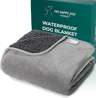 The Happy Dog Company 100% Waterproof Fleece Dog Blanket 100x120cm Grey