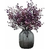 JAKY-Global Babys Breath Fabric Cloth Artificial Flowers 6 Bundle European Fake Silk Plants Decor Farmhouse Wedding Party Decoration Bouquets Real Touch DIY Home Garden (Autumn Purple-6pcs)