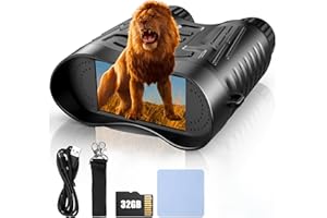 Mildhug Night Vision Goggles - 4000mAH Rechargeable Battery 3.2, 1315FT 4K Infrared Binoculars, 8X Digital Zoom, Screen with 32GB TF Card