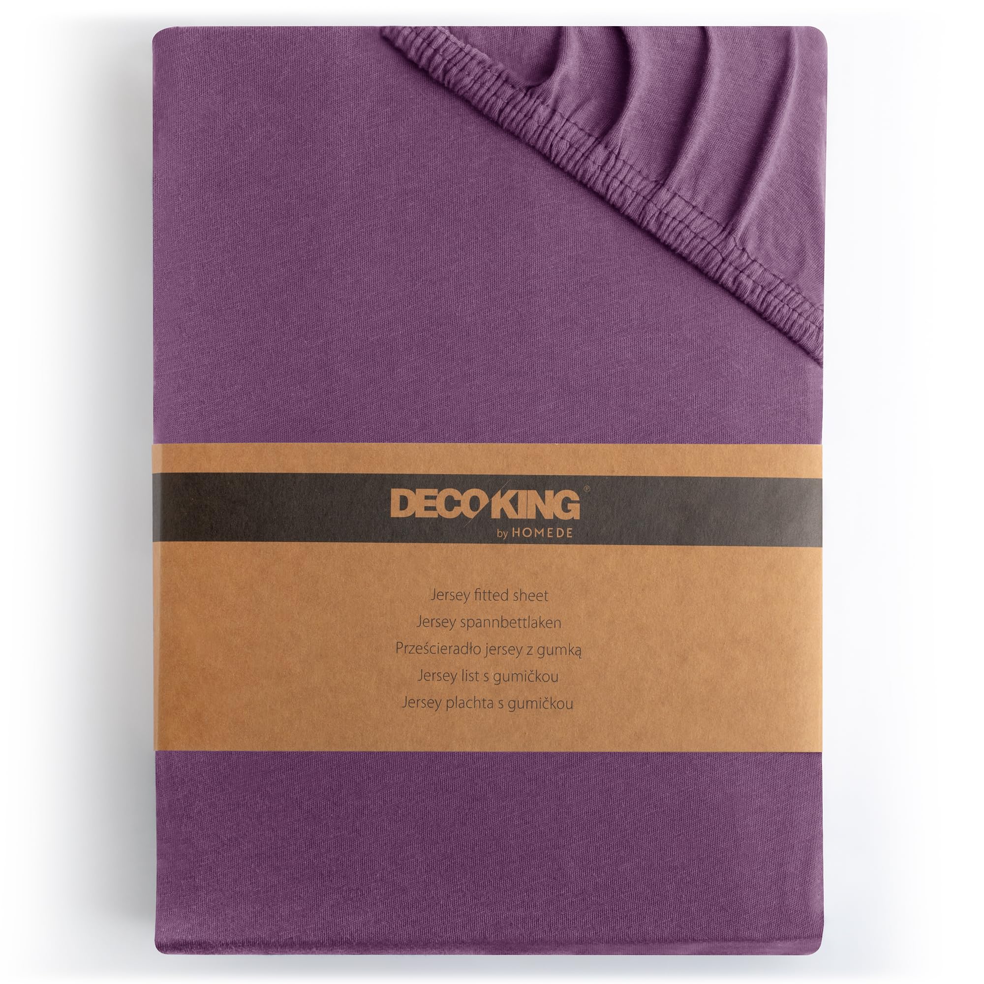 DecoKing Fitted Sheet Double 100% Combed Cotton Soft Jersey Bed Sheet 120x200-140x200 cm Plum Amber
