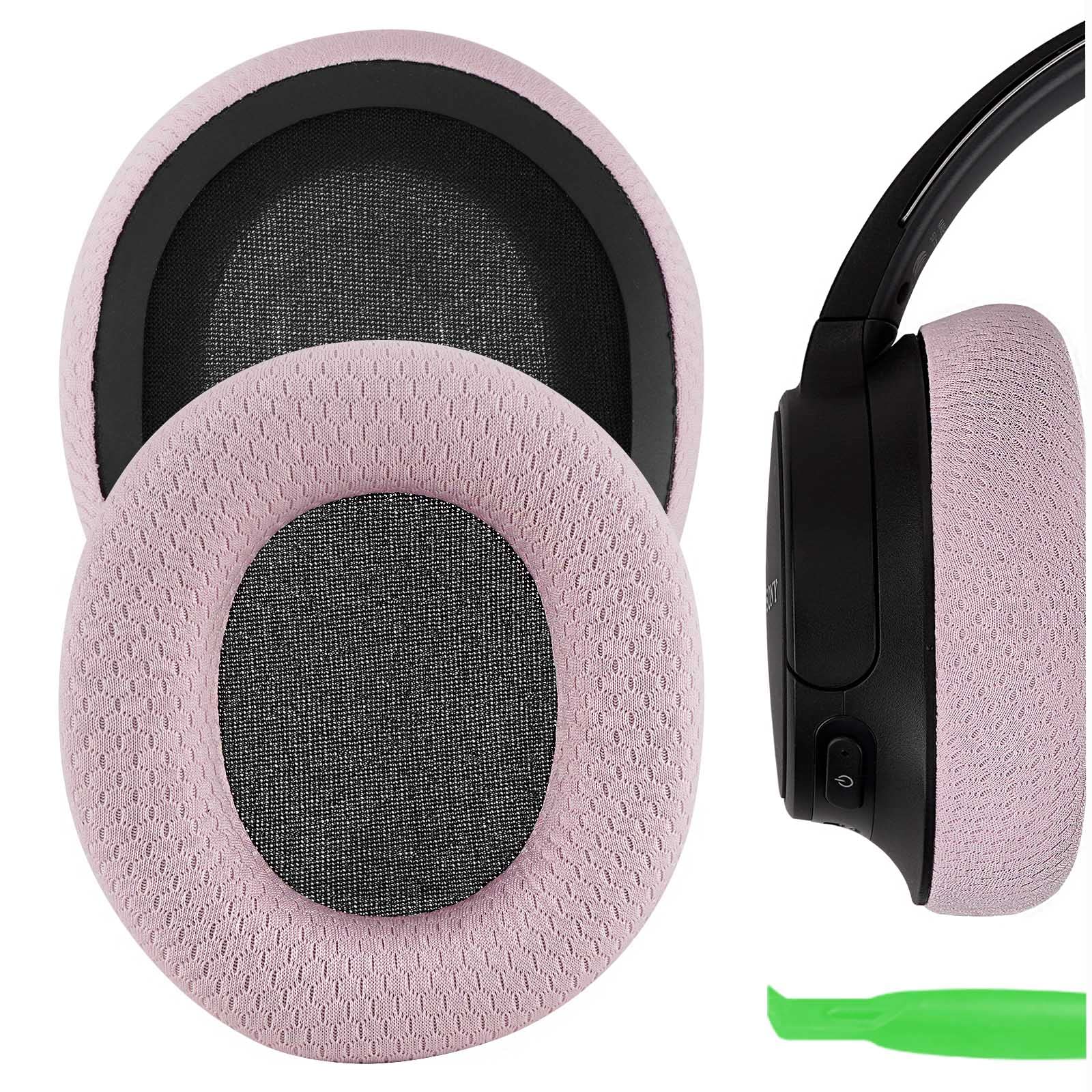 Geekria NOVA Mesh Fabric Replacement Ear Pads Compatible with Sony WH-CH700N, WH-CH710N, WH-CH720N Headphones, Ear Cushions (Pink)