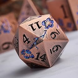 DNDND Metal Dice, 7 PCS Heavy Solid Metallic Flower