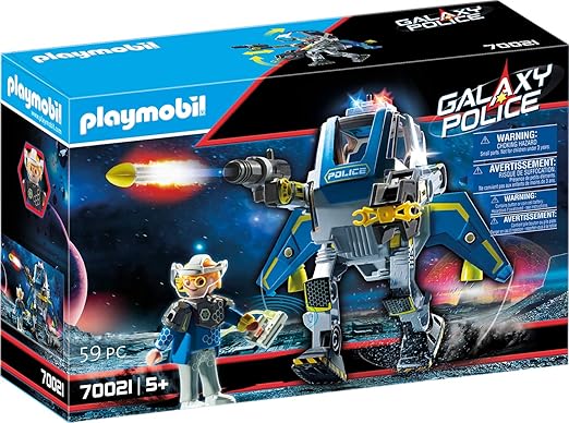 Playmobil Galaxy Police Police Roboter Mit Lichteffekt Ab 5 Jahren Amazon De Spielzeug