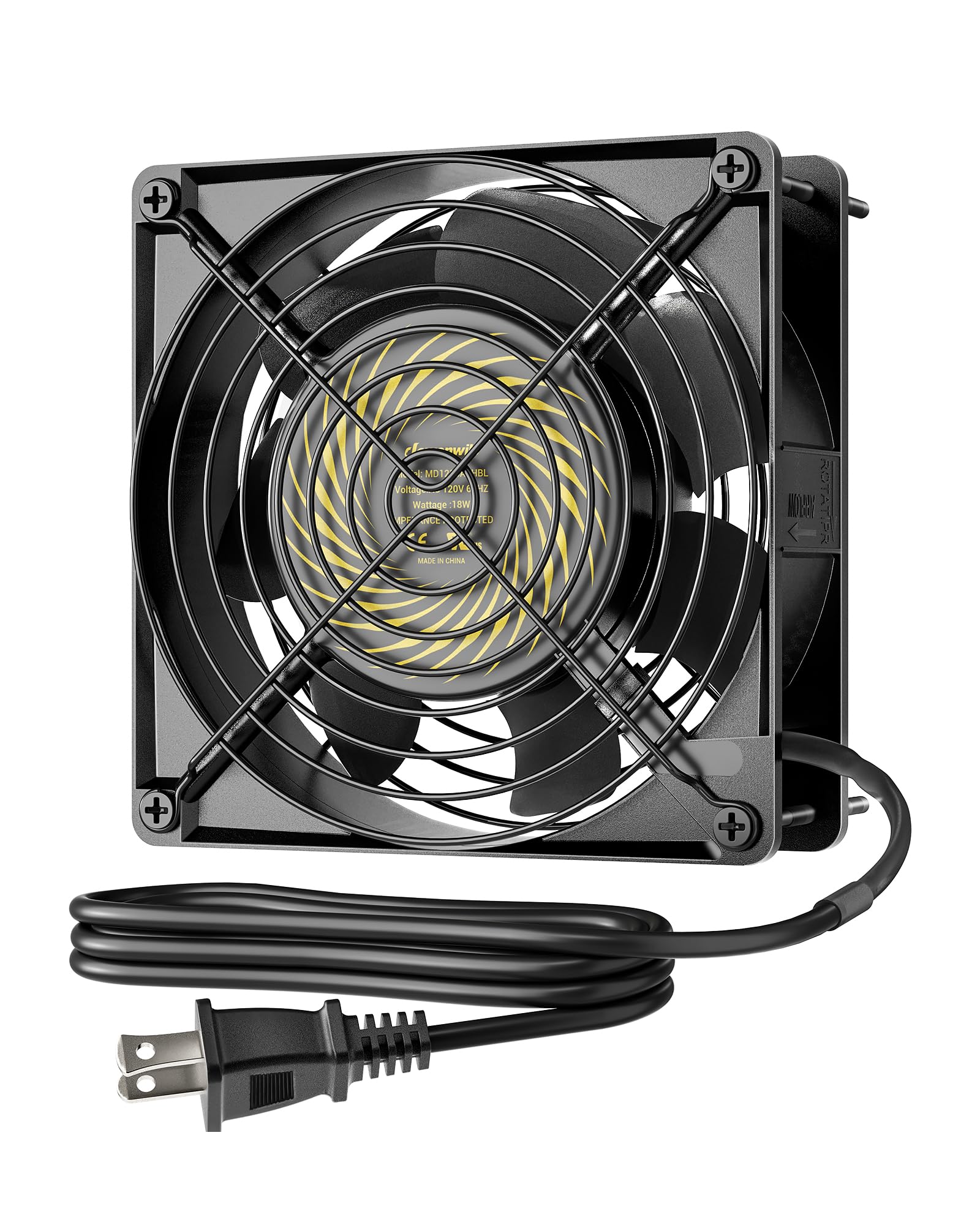 DEWENWILS 120V AC Fan, Waterproof Exhaust Fan 120mm, 18W 2850RPM 90CFM ...