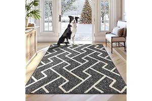 hicorfe Indoor Doormat,Front Back Door Non Slip Rubber Backing,36"x59" Absorbent Resist Dirt Entrance Doormat Inside Floor Ma