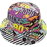 YAMEIZE Retro 90s Bucket Hat for Men Women Fashion 90s Outfits Rave Sun Cap Packable Fisherman Bucket Hat Outdoor
