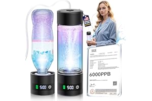 MSDQQTIY 4.0 Upgrade Hydrogen Water Bottle & Hydrogen Absorption 【SGS Certification - 6000PPB】【NO.1-100% Odorless】 Hydrogen Water Bottle - 2025 SPE PEM Technique, Hydrogen Can be Produced from Mineral Water