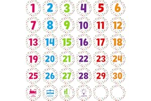 PETCEE Classroom Floor Number Stickers - 36pcs Confetti Line up Spots for Classroom Floor Number Stickers Classroom Line up Spots Dots Floor Decals Back to School Supplies