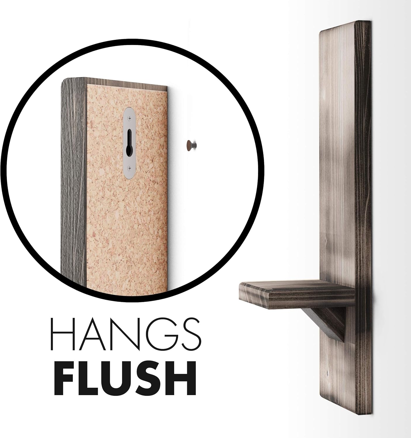 Rustic Candleholders (4) | Wall-Mount Wooden Candle Holders | Floating Shelves | Wallmounted Rustic Pillar Candle Sconce | Hanging Shelf | Farmhouse Wall Decor | Large Wooden Handmade (Rustic): Kitchen & Dining