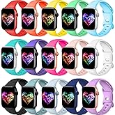 15Pack Watch Bands Compatible for Apple Watch Band 38mm 40mm 41mm 42mm 44mm 45mm 46mm 49mm Women Men, Soft Silicone Sport Band Strap for iWatch Bands Series Ultra 11 10 9 8 7 6 5 4 3 2 1 SE