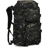 ROOT THREE 45L Tactical Backpack, Military Molle Backpack with 17" Laptop Compartment Survival Large Hiking Travel Rucksack for Outdoors