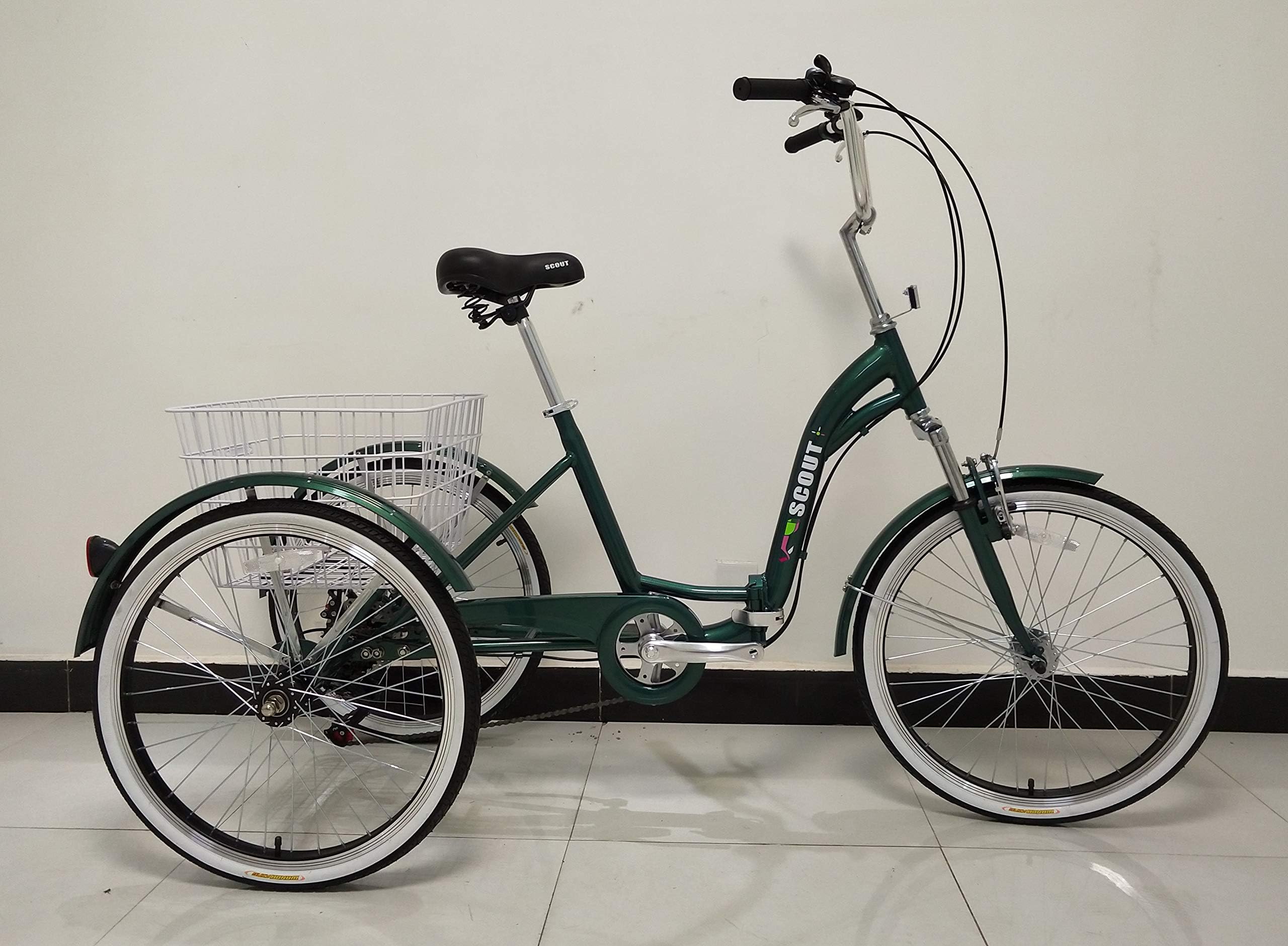 SCOUT Adults tricycle, alloy frame, folding, 6 gears, front suspension, folding trike, 23KG