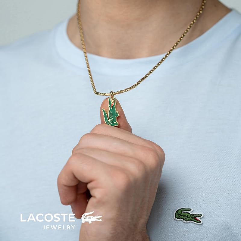 Colar de corrente Lacoste para homem, ARTHOR Collection aço inoxidável, ouro (ouro)