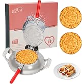 wolfwo Traditional krumkake Iiron &amp; Pizzelle Maker, Suitable for Gas Stoves, Electric Stoves, Wood-Burning Stoves, Camping, Including Wood Cones, Perfect for Handcrafted Home Baking, Cast Aluminu