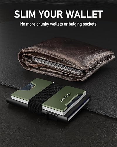 KEYMARX Minimalist Wallet for Men Slim Pop Up Wallet RFID Blocking