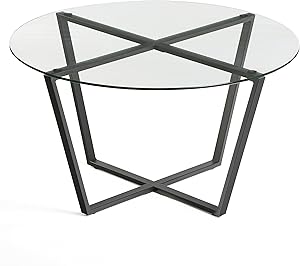 Mango Steam Metro Glass Coffee Table - Clear Top/Black Base
