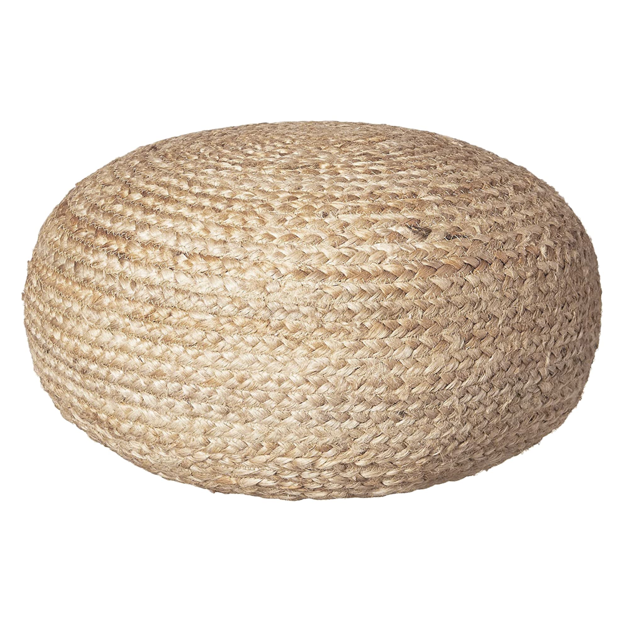 Photo 1 of **DIRTY** Decor Therapy Round Pouf Ottoman Footrest, Natural Jute Woven, Boho Pouf, Bohemian Style Casual Seating for Living Room, Bedroom, Patio Decor 19"x 19"x 10.5"