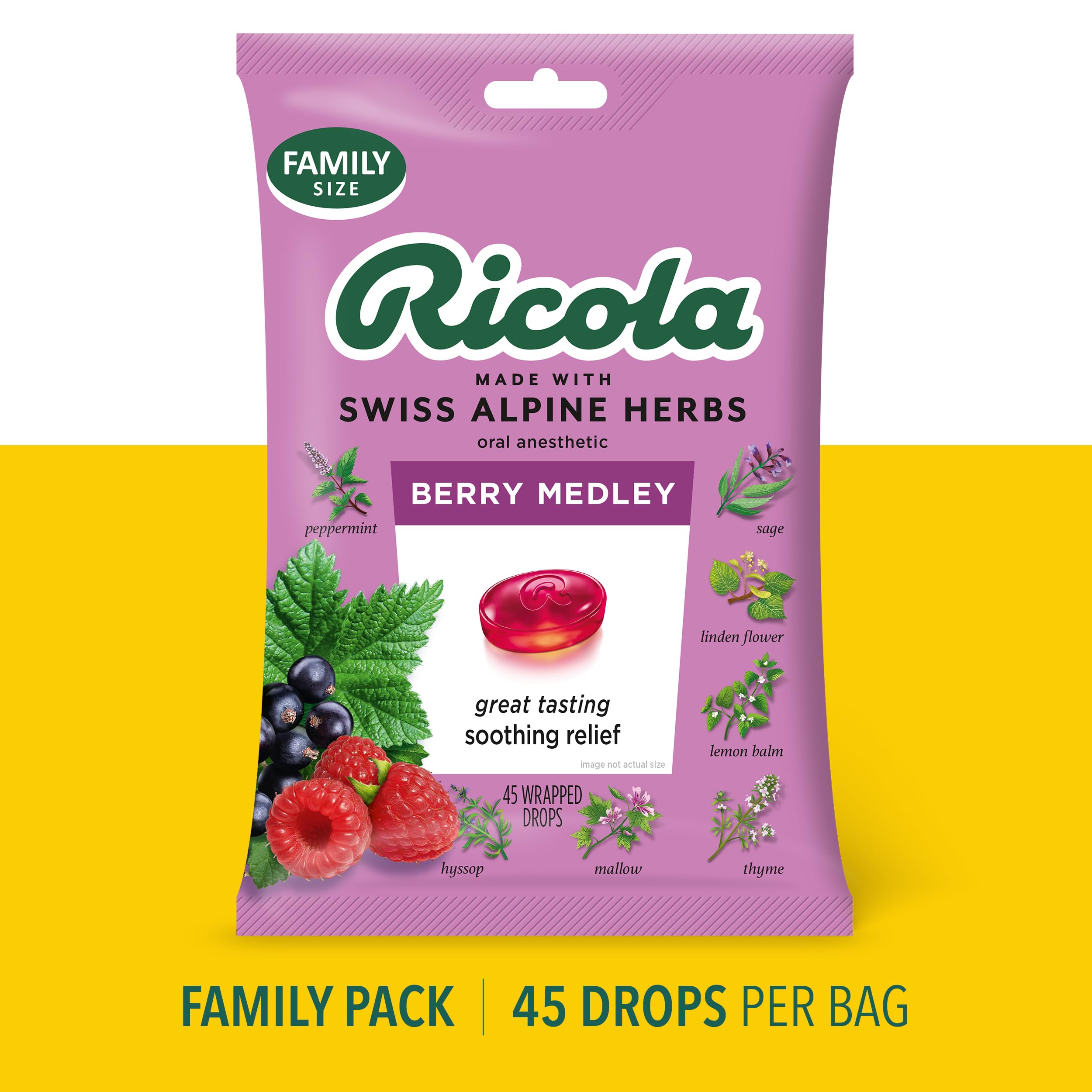 Mua Ricola Berry Medley Throat Drops, 45 Count, Delicious Throat Relief ...
