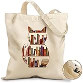 Miss Adola Cute Canvas Tote Bag for Women - with Magnetic Buckle and Zipper Inner Pocket for Girls Aesthetic Cotton Tote Bags