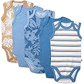 HonestBaby baby-boys Sleeveless Bodysuits One-piece 100% Organic Cotton for Baby Boys, Girls, Unisex