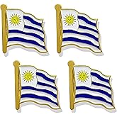 stidsds Uruguay Flag Pin - Uruguay Flags Pins Lapel Uruguayan Flag Enamel Lapel Pin Men Women Suit & Waving Patriotic Metal Badge Souvenir Hat Backpacks Decoration(4 Pack)