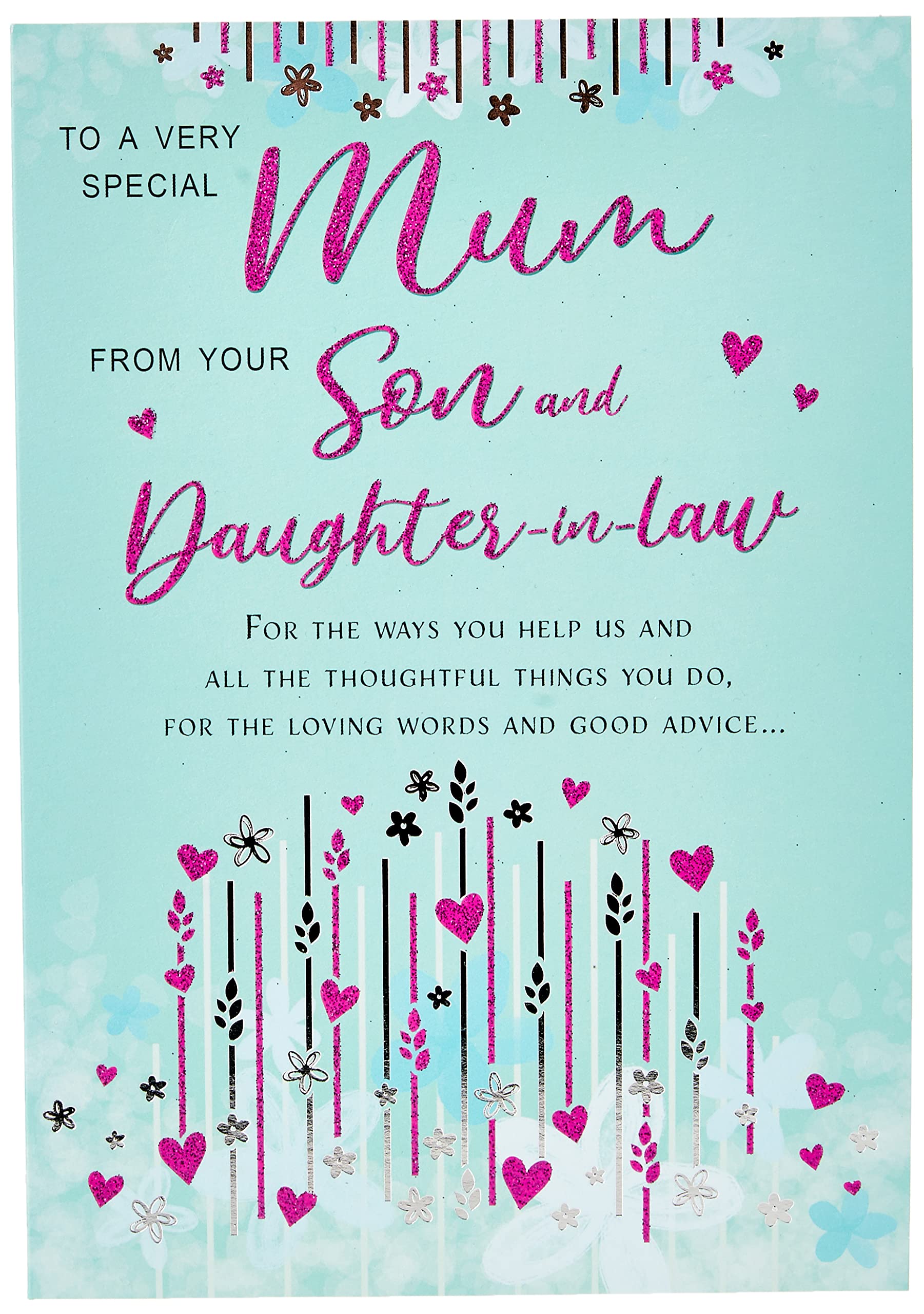 Piccadilly Greetings Regal Publishing Modern Mother's Day Card Mum from Son & Daughter in Law ,Blue,9 x 6 inches