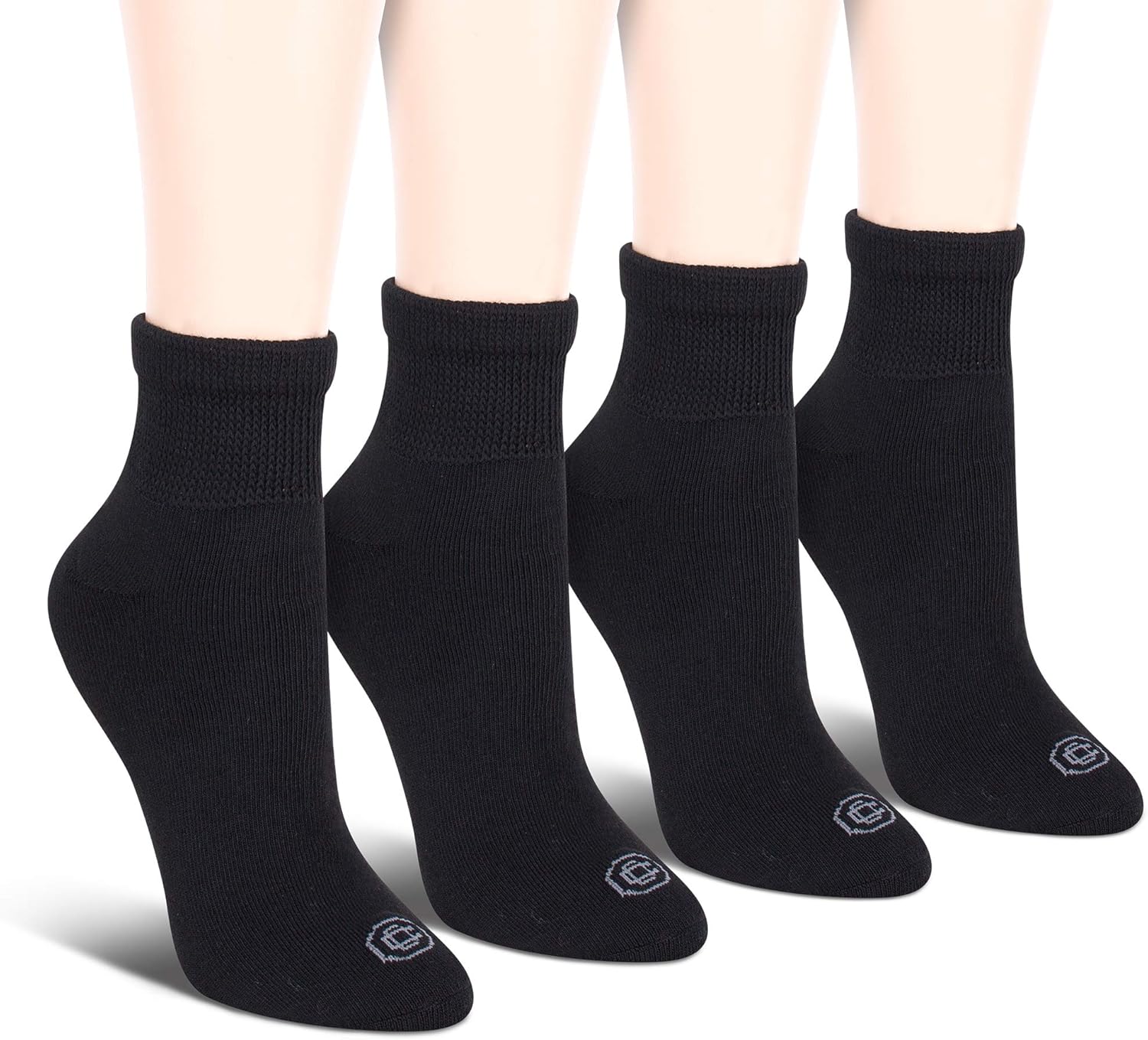 Doctor's Choice Women's Non-Binding Circulatory Diabetic 4 Pack White Cushioned Quarter Socks, Shoe Size 4-10: Health & Personal Care