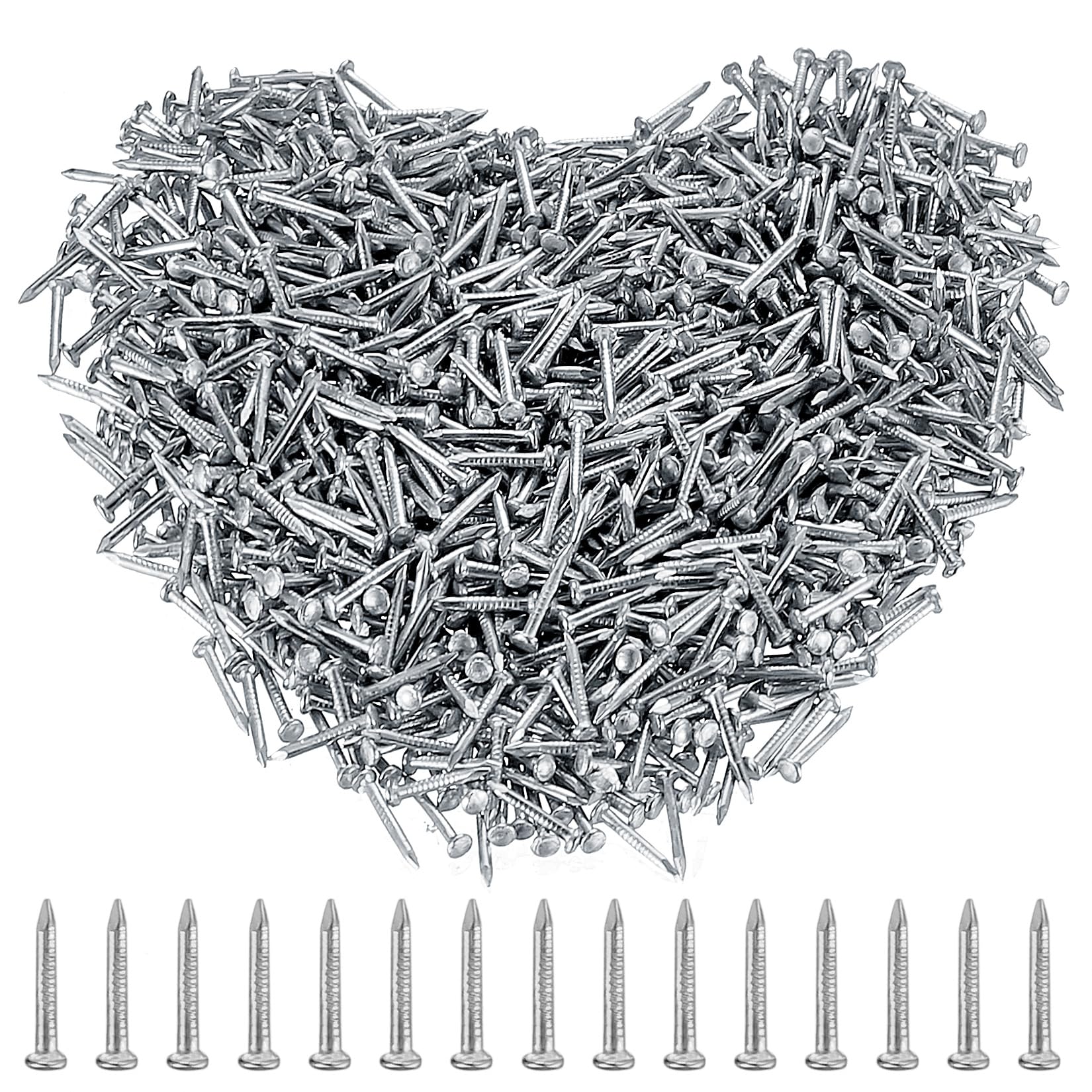 Nail Assortment Set, 3000 Pieces Small Nails, Wall Nails for Hanging Pictures, Artificial Nails, Round Head Picture Nails, Wall Nails for Picture Frames, Woodworking, 3 x 10 mm (Silver)