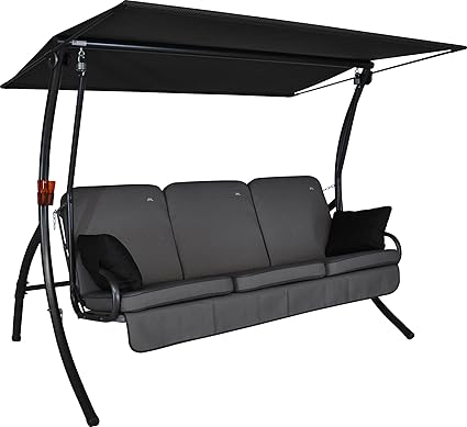 Angerer 411000/136/21 Primero Style Hollywoodschaukel Style, Grau, 3-Sitzer