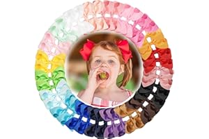 JOYOYO 40Pcs 4.5" Hair Bows Alligator Clips, Grosgrain Ribbon Girls Bows Clips Barrettes Hair Accessories for Baby Girls Toddlers Kids Teens (4.5inch,20 Colors in Pairs)